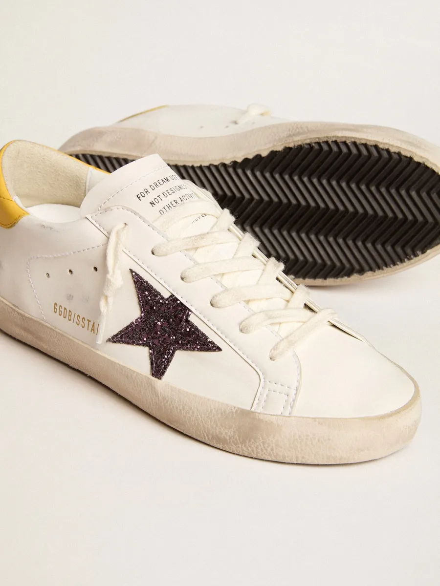Super-Star bio-based Donna con stella in glitter rossi e talloncino in pelle