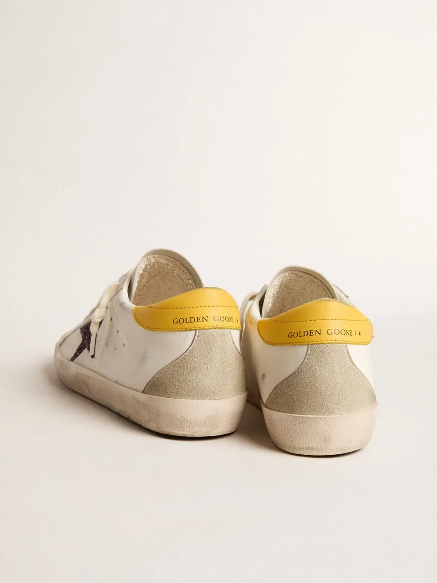 Super-Star bio-based Donna con stella in glitter rossi e talloncino in pelle