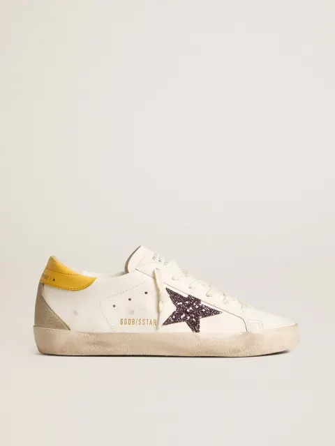Super-Star bio-based Donna con stella in glitter rossi e talloncino in pelle
