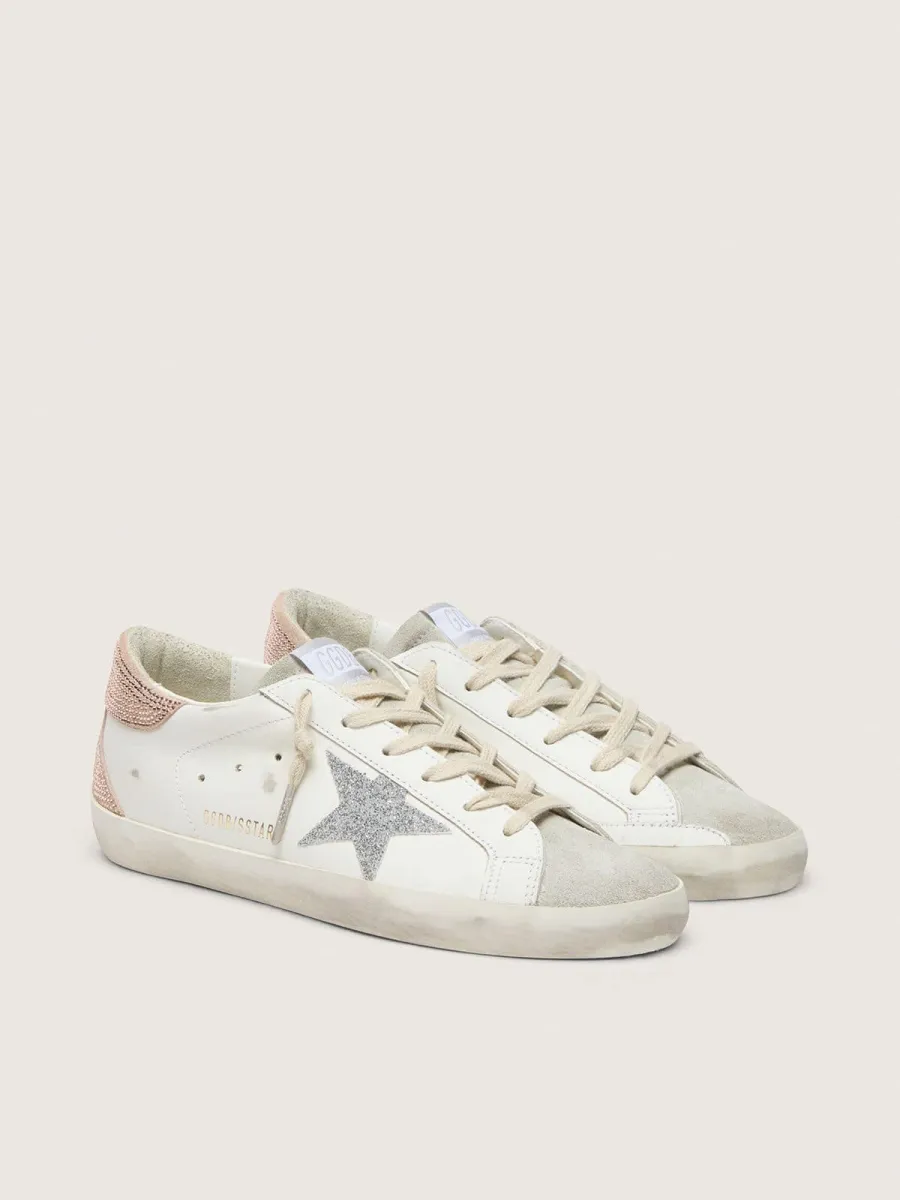 Super-Star Donna in pelle con stella e talloncino in cristalli Swarovski