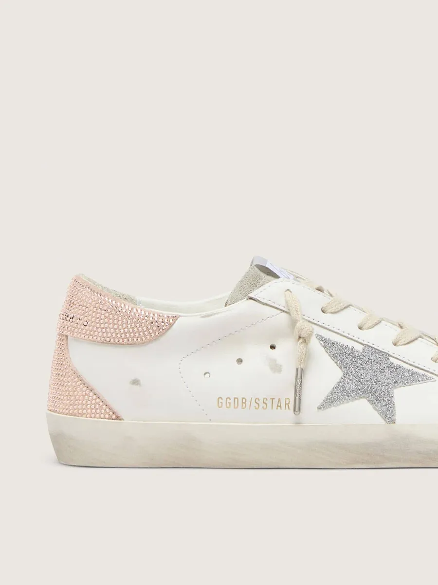 Super-Star Donna in pelle con stella e talloncino in cristalli Swarovski