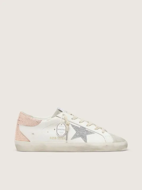 Super-Star Donna in pelle con stella e talloncino in cristalli Swarovski