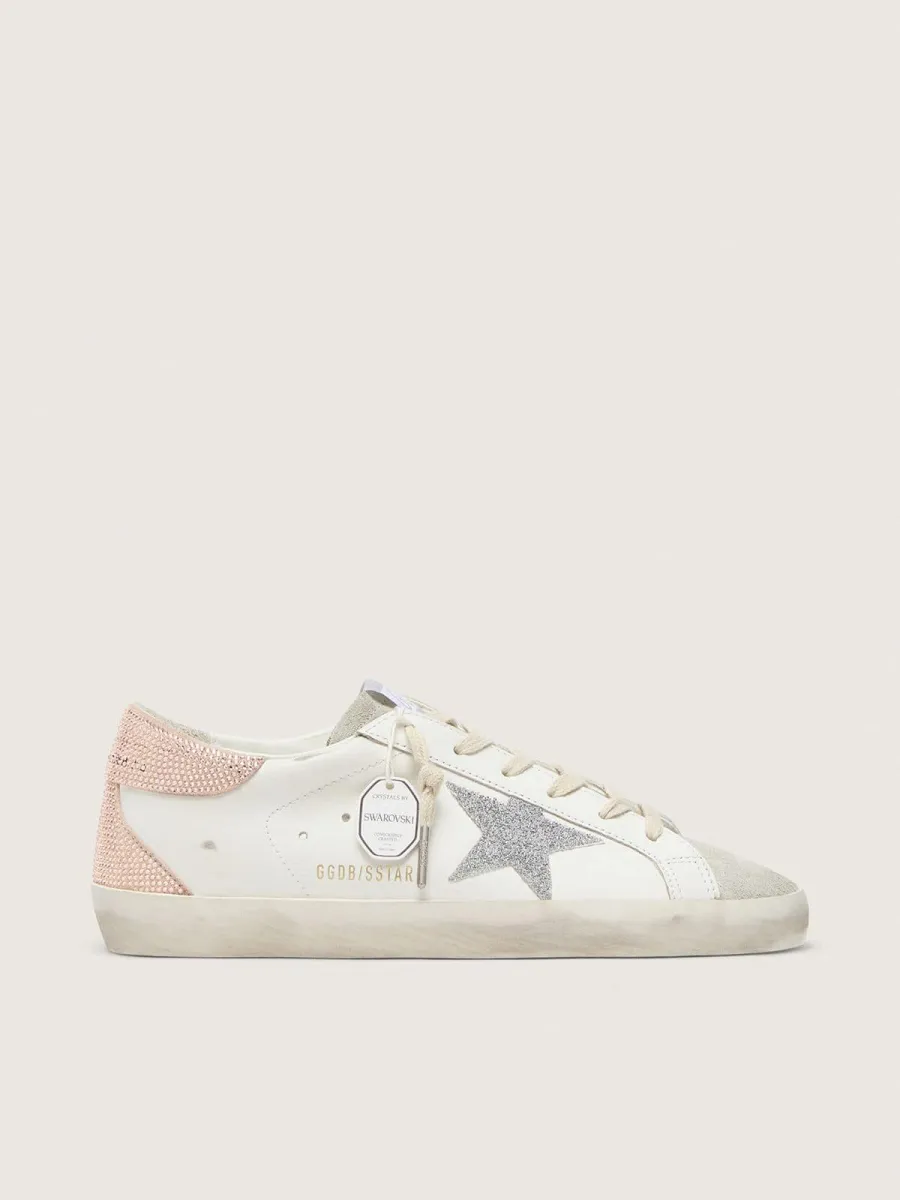 Super-Star Donna in pelle con stella e talloncino in cristalli Swarovski