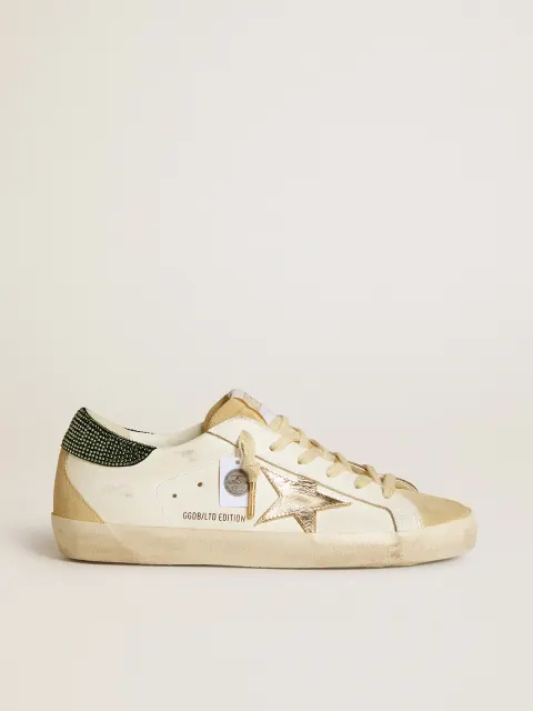Super-Star LTD Donna con stella in pelle e talloncino con cristalli Swarovski