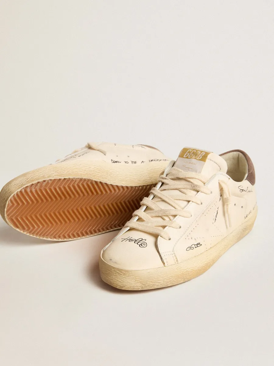 Super-Star Donna in nappa con stella traforata e talloncino in suede