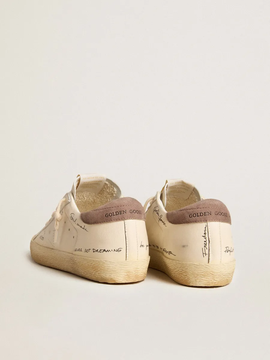 Super-Star Donna in nappa con stella traforata e talloncino in suede