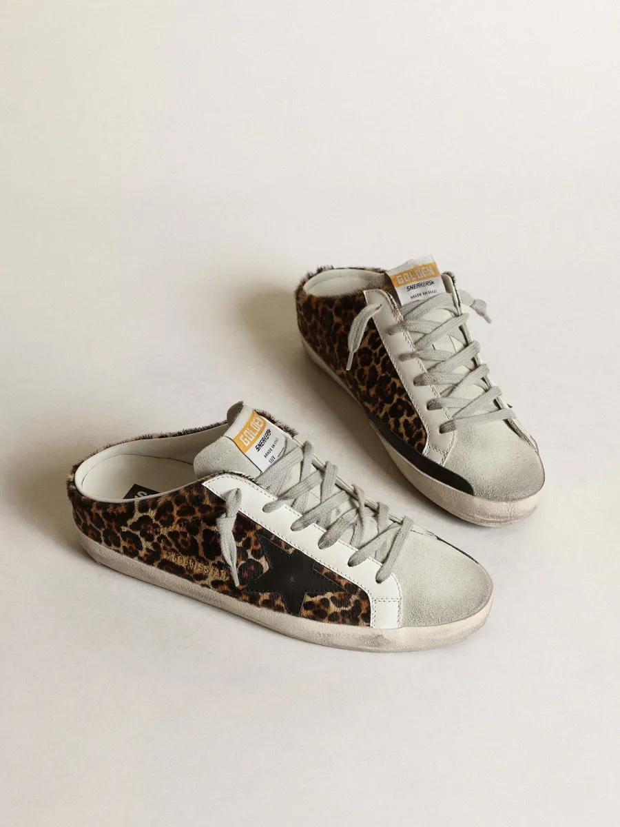 Super-Star Sabot Donna in cavallino leo con stella nera