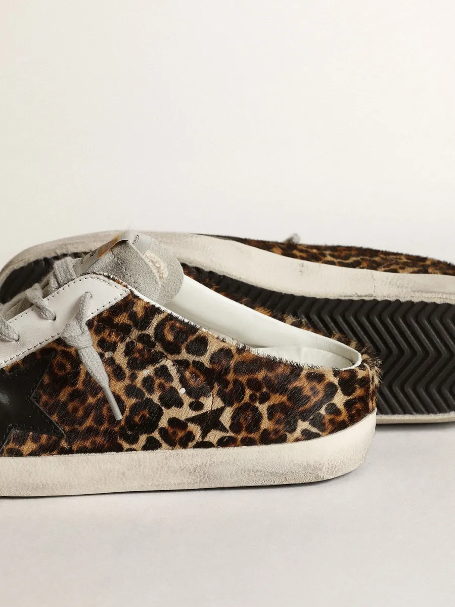 Super-Star Sabot Donna in cavallino leo con stella nera