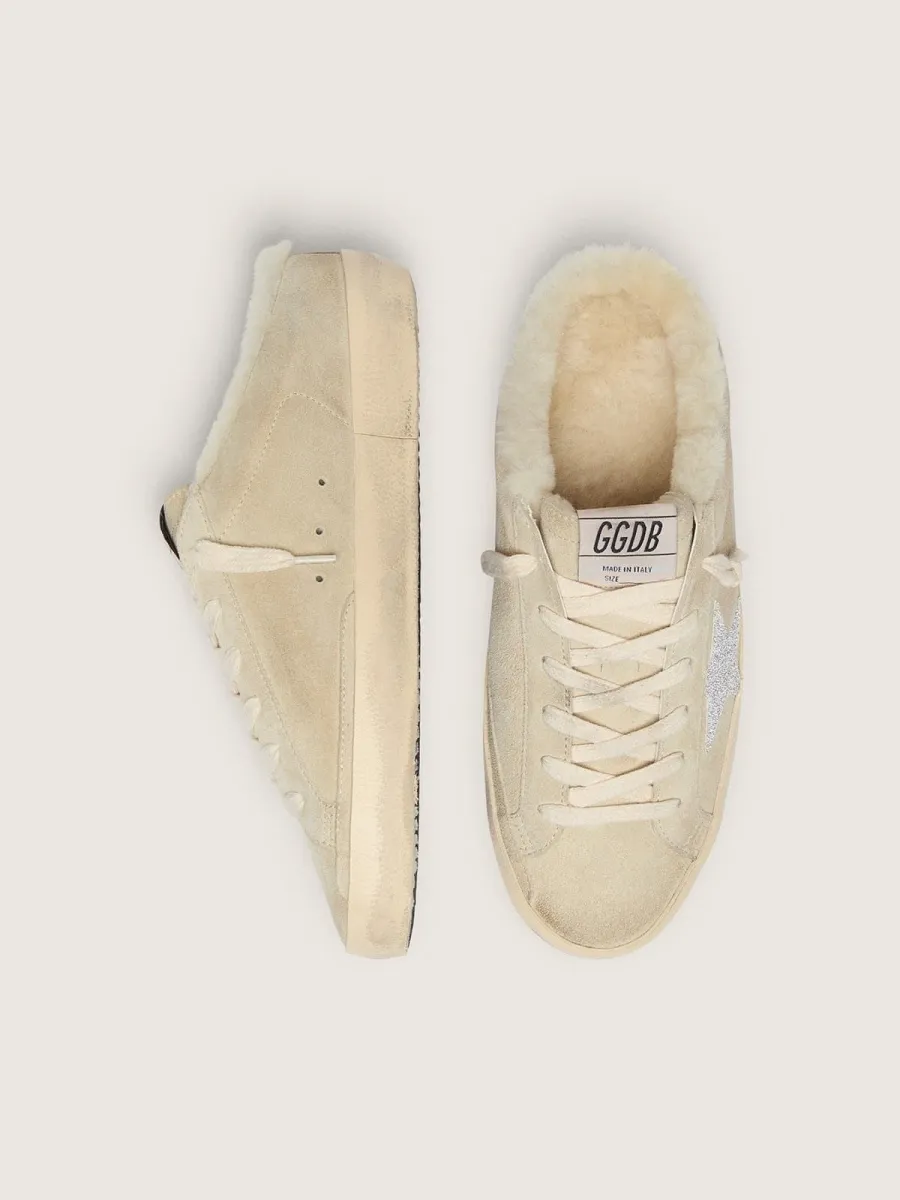 Super-Star Sabot con stella in cristalli Swarovski e fodera in shearling