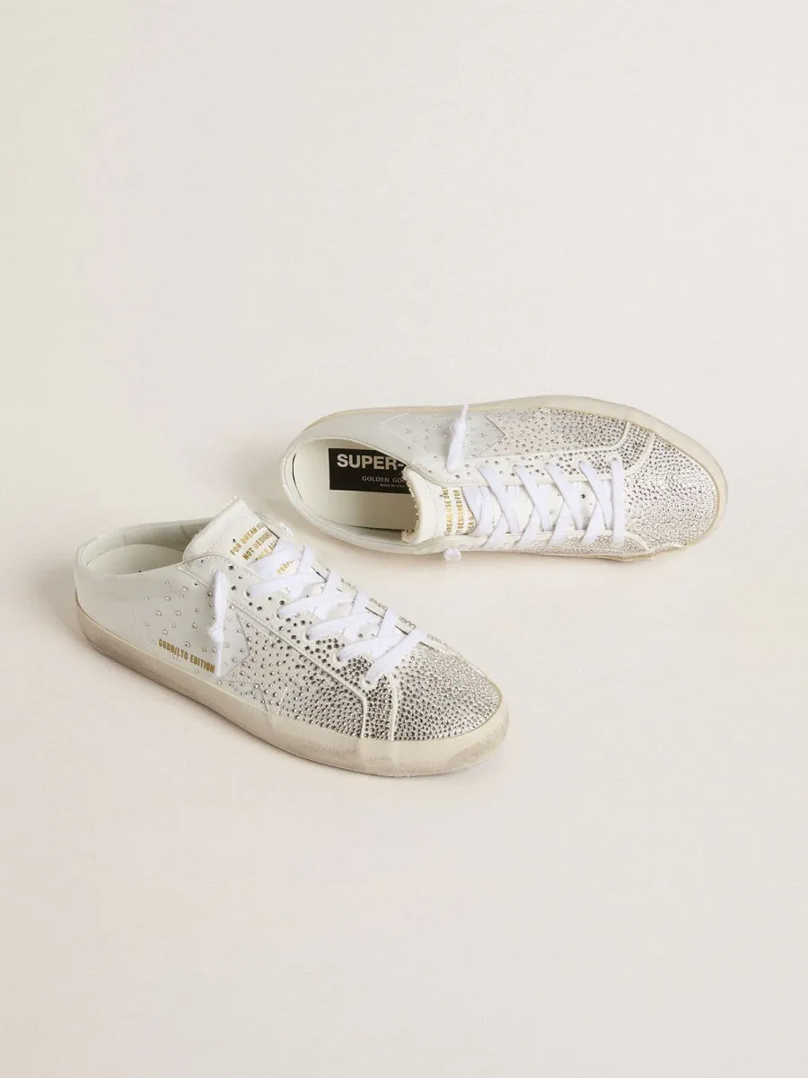 Super-Star Sabot LTD Donna con stella in suede grigia e cristalli Swarovski
