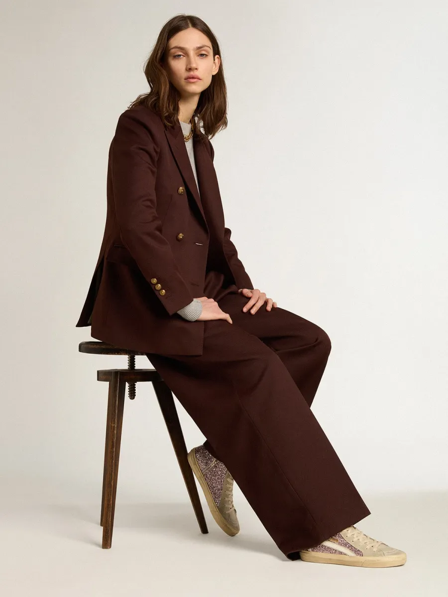 Slide in glitter lilla con stella e virgola in pelle bianca