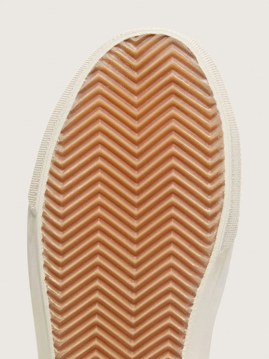 Slide Donna in pelle bianca con stella in glitter argento e virgola in pelle rosa