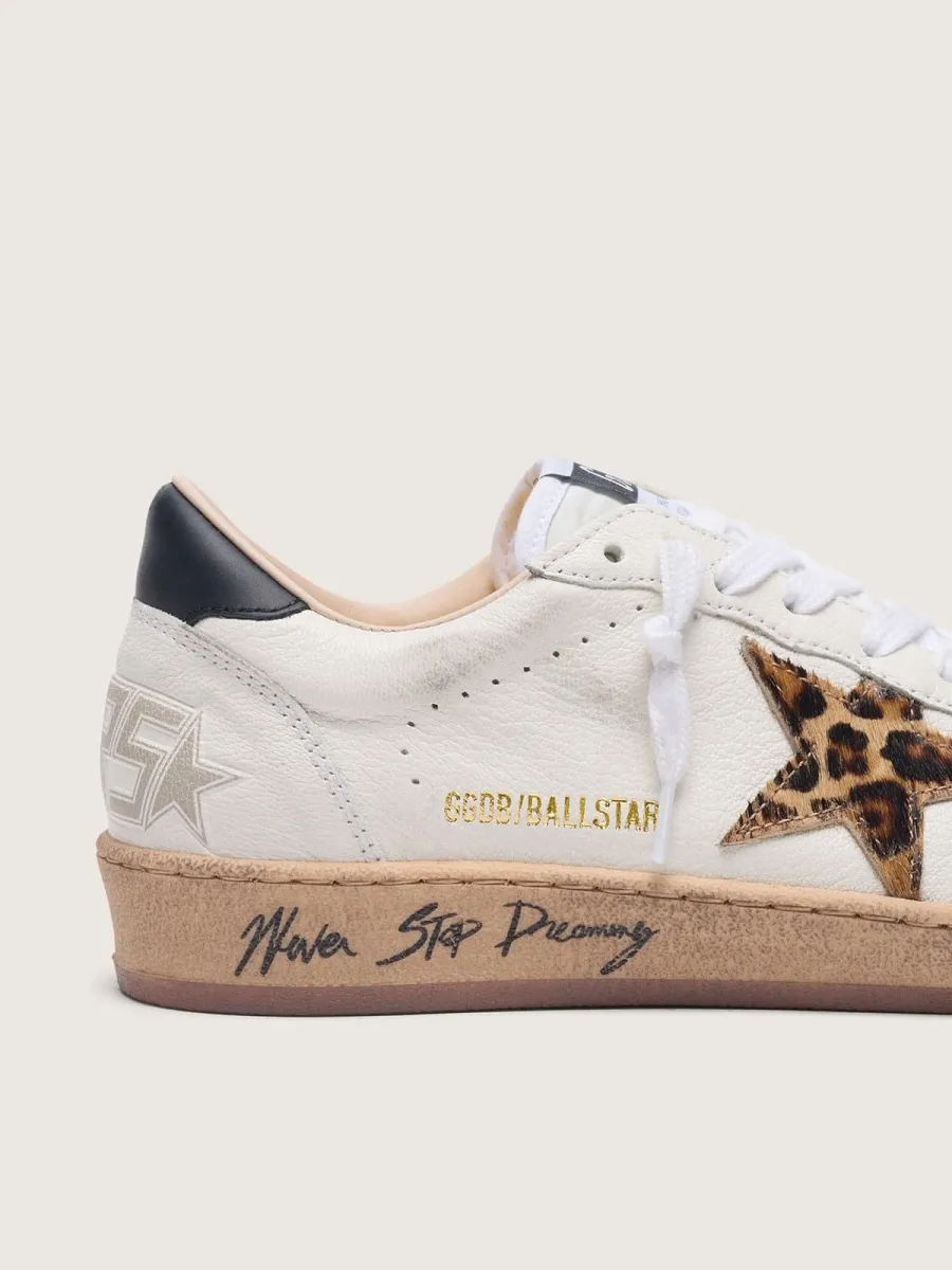 Ball Star Donna con stella in cavallino leopardato e talloncino nero