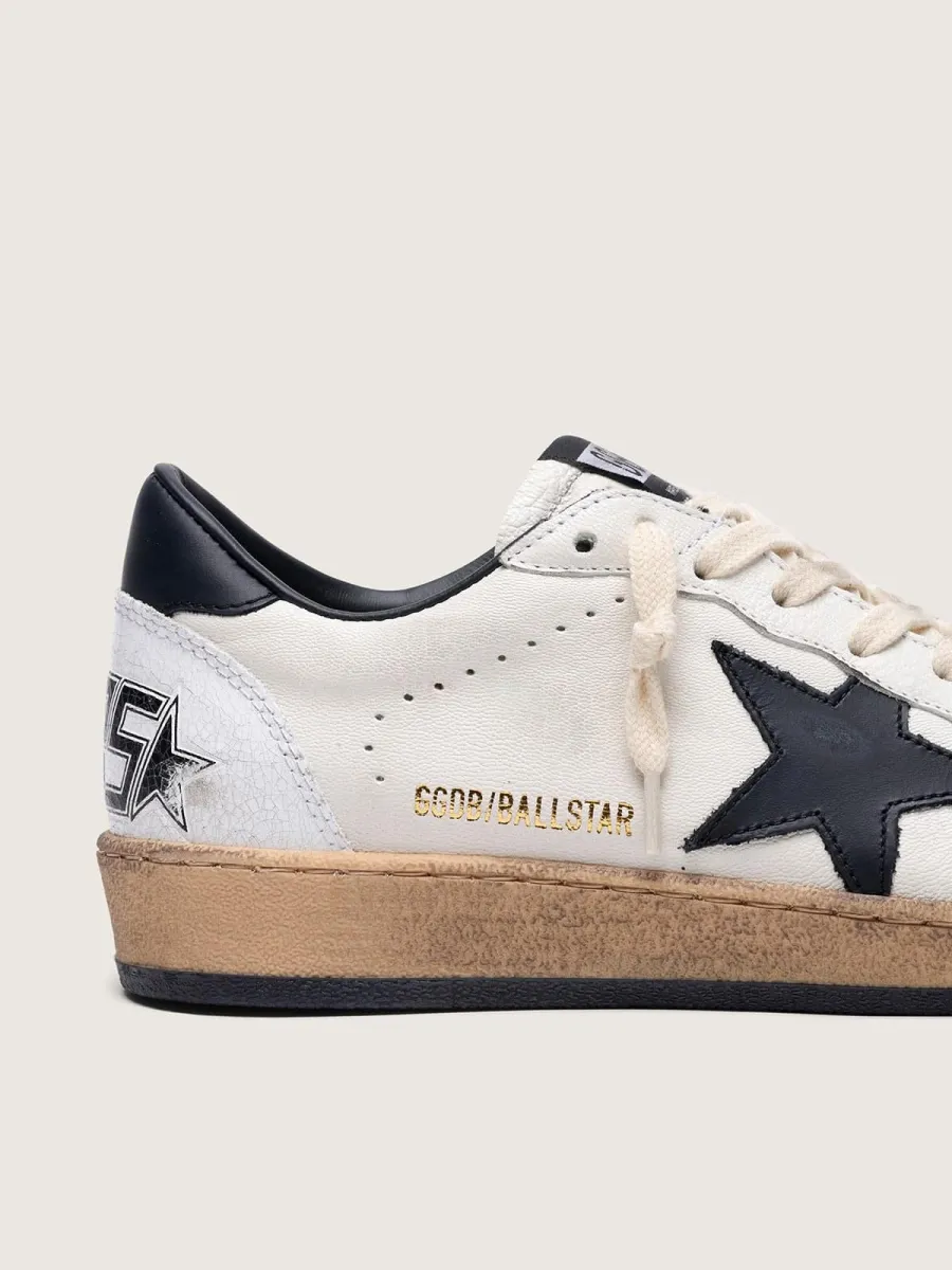 Ball Star Donna in nappa con stella nera e talloncino nero