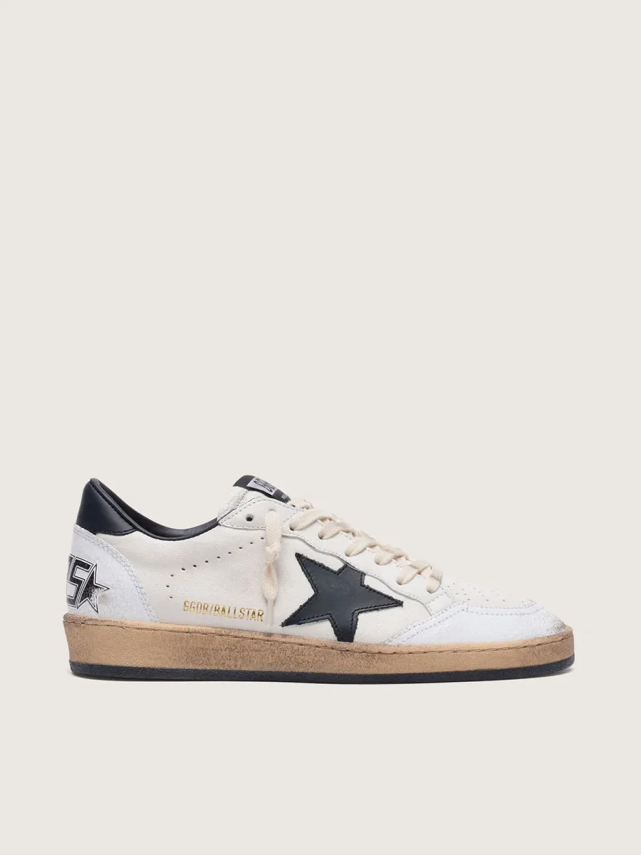 Ball Star Donna in nappa con stella nera e talloncino nero