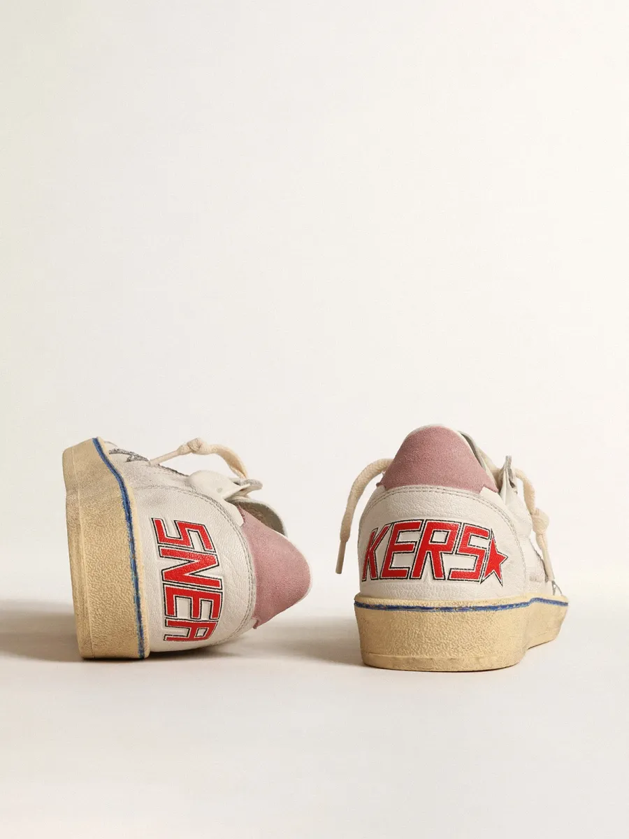 Ball Star con stella in glitter e talloncino in suede rosa