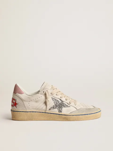Ball Star  con stella in glitter e talloncino in suede rosa
