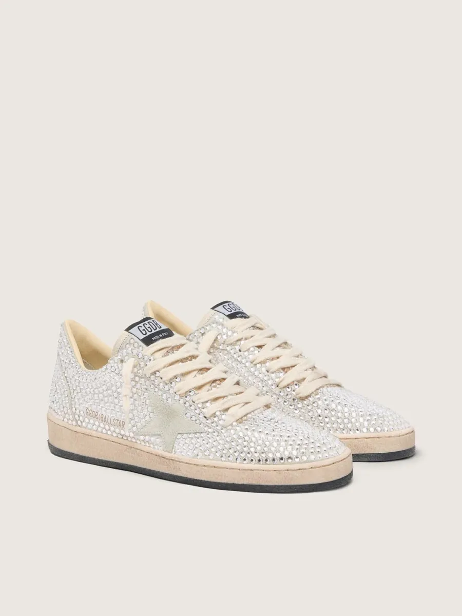 Ball Star Donna con cristalli Swarovski e stella in suede grigio