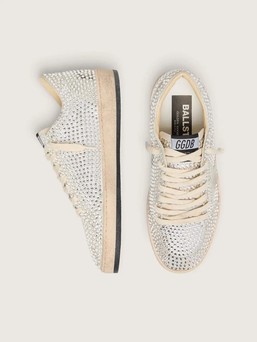 Ball Star Donna con cristalli Swarovski e stella in suede grigio