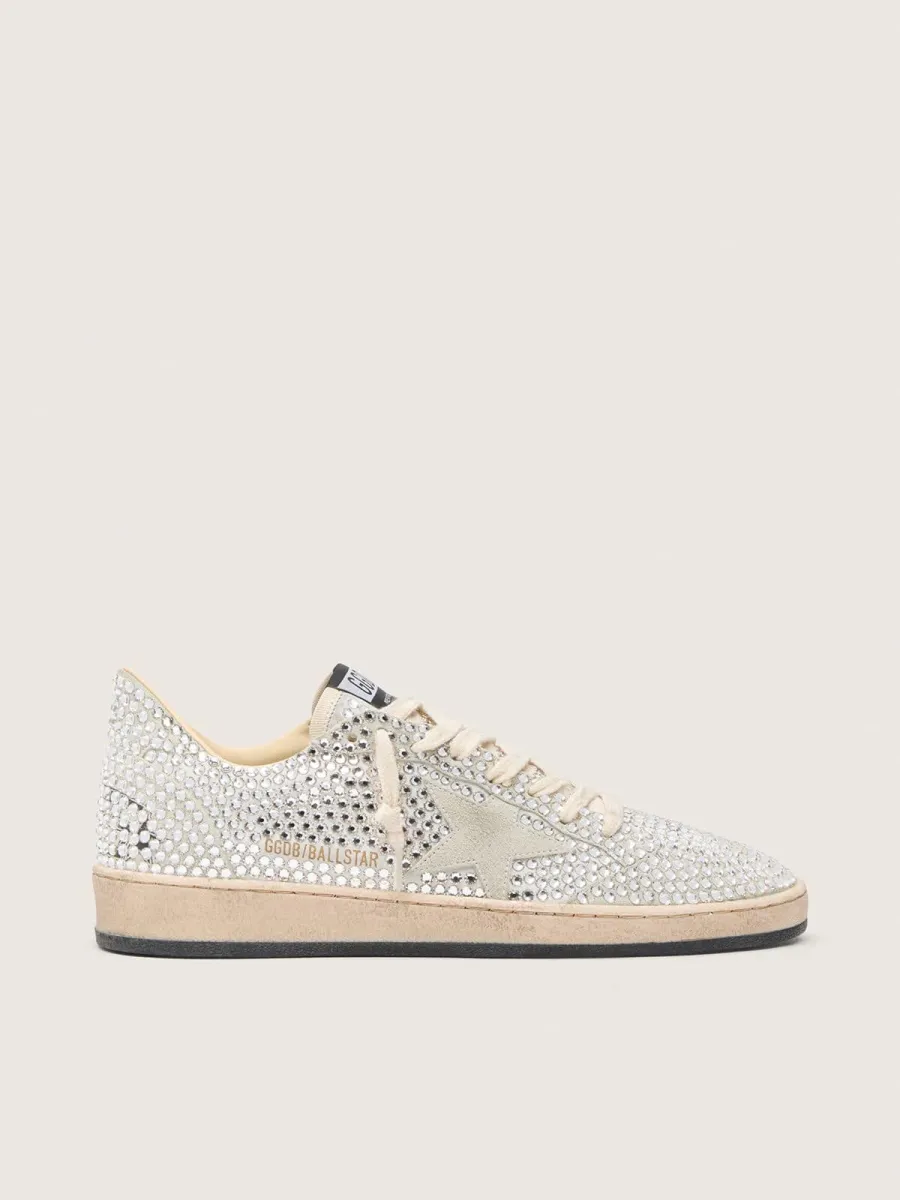 Ball Star Donna con cristalli Swarovski e stella in suede grigio