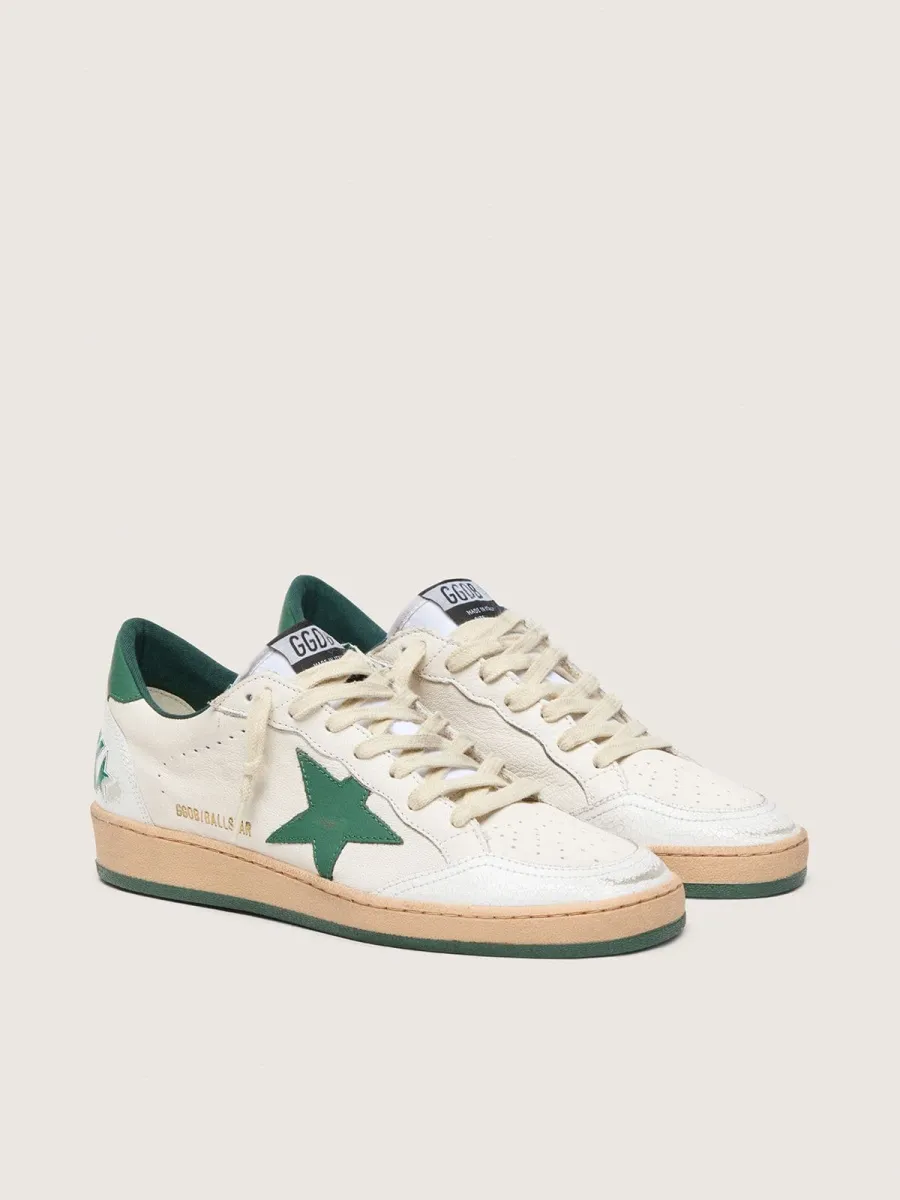 Ball Star Wishes Donna in nappa bianca con stella e talloncino in pelle verde