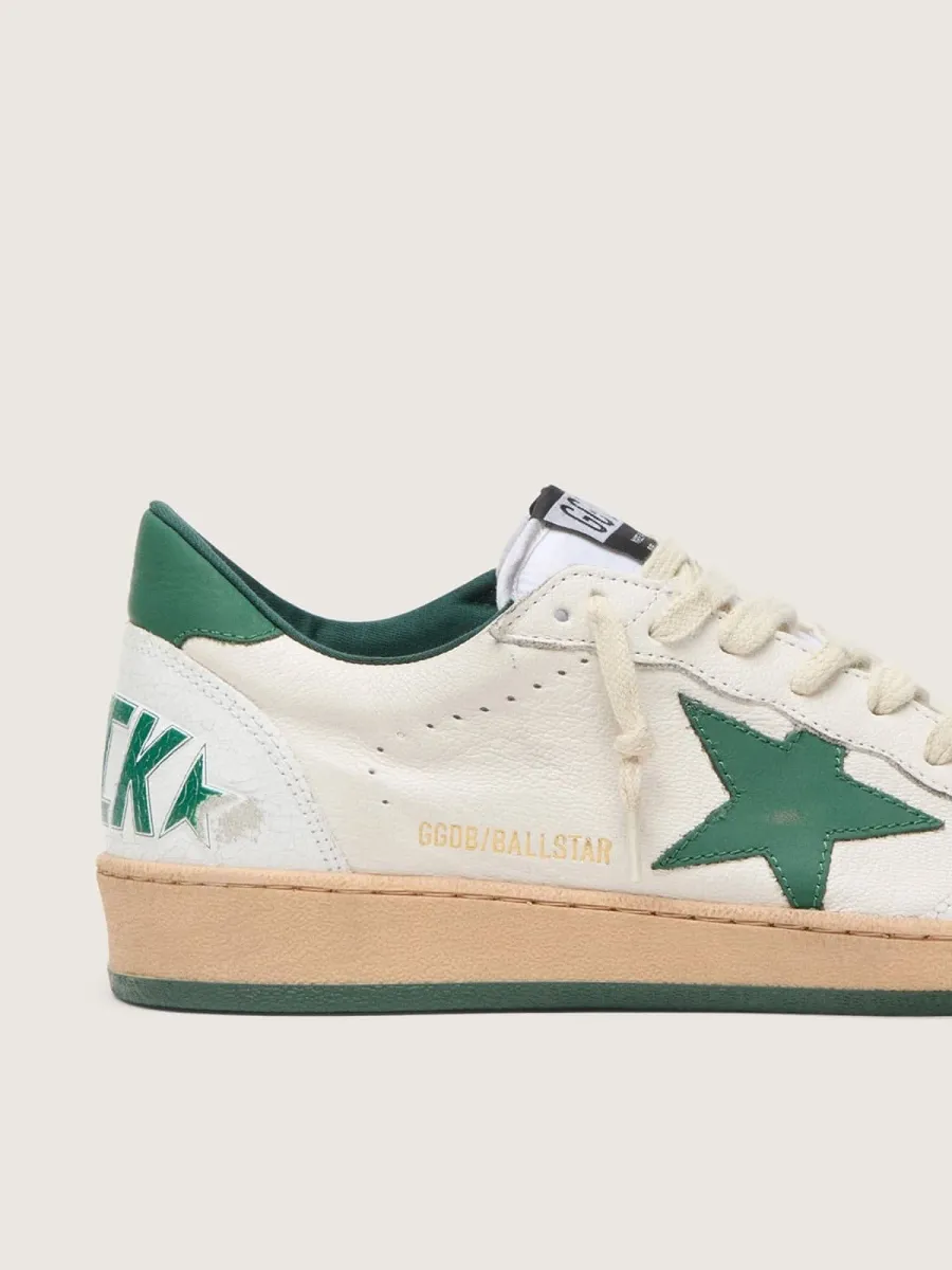 Ball Star Wishes Donna in nappa bianca con stella e talloncino in pelle verde