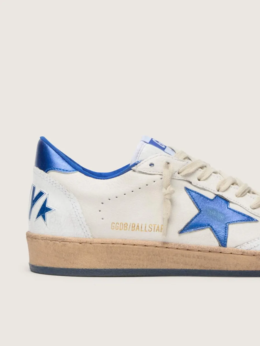 Ball Star Wishes Donna in nappa bianca con stella e talloncino bluette