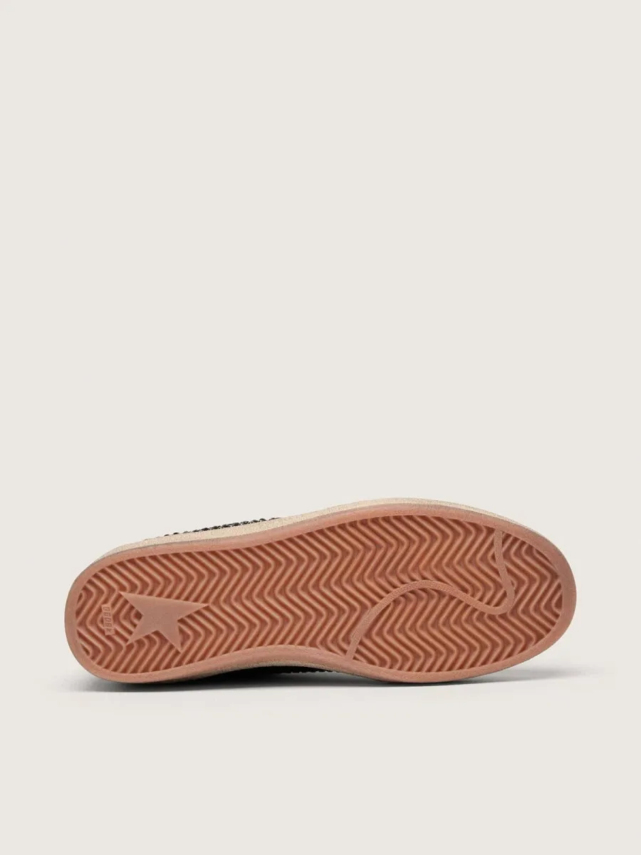 Ball Star in suede nera con stella bianca e cristalli Swarovski