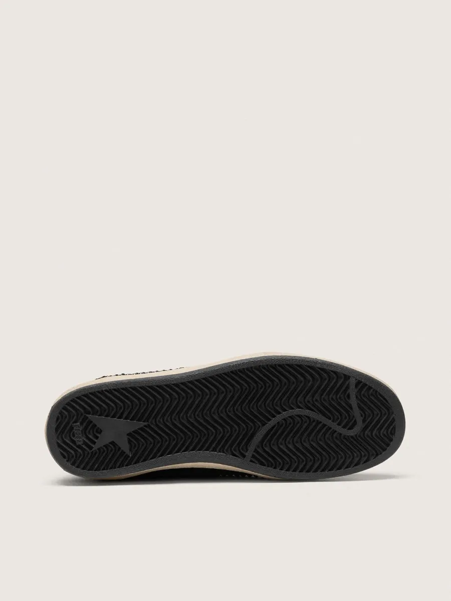 Ball Star in suede nera con stella bianca e cristalli Swarovski