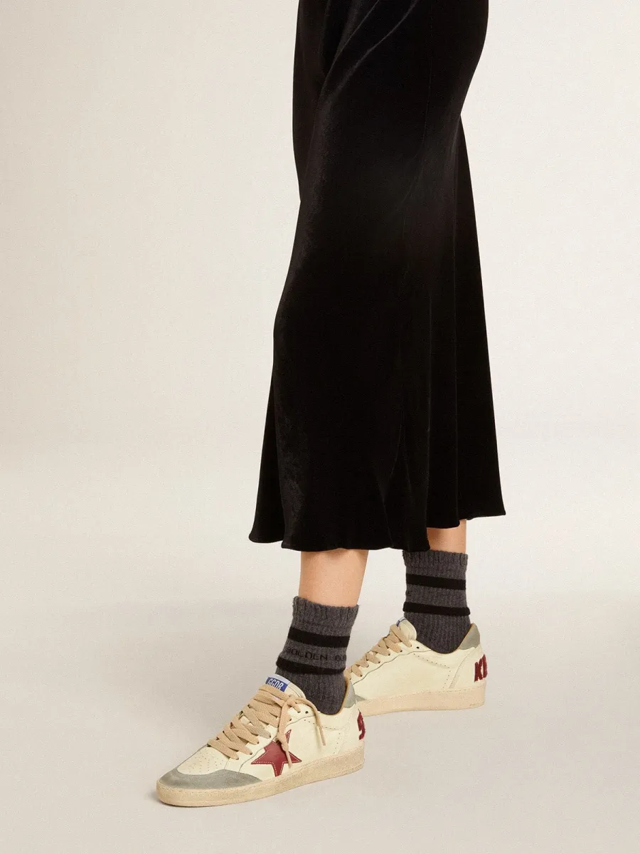 Ball Star Donna LTD in nappa con stella in pelle e talloncino in suede argento
