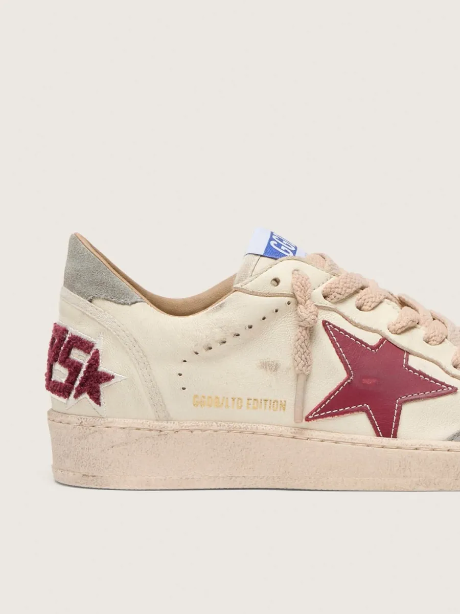 Ball Star Donna LTD in nappa con stella in pelle e talloncino in suede argento