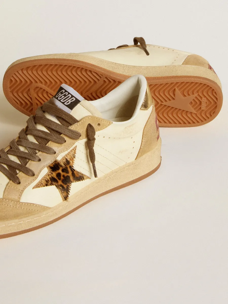 Ball Star Donna in nappa e suede con stella in cavallino e talloncino laminato