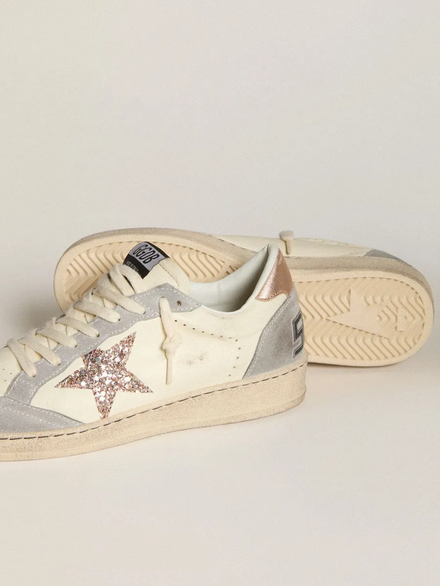 Ball Star in nappa con stella in glitter e talloncino laminato