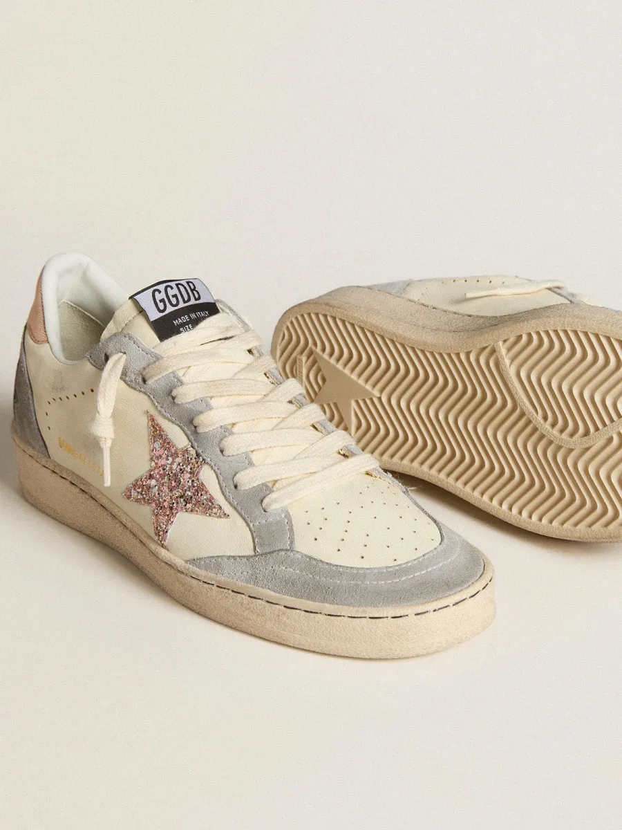 Ball Star in nappa con stella in glitter e talloncino laminato
