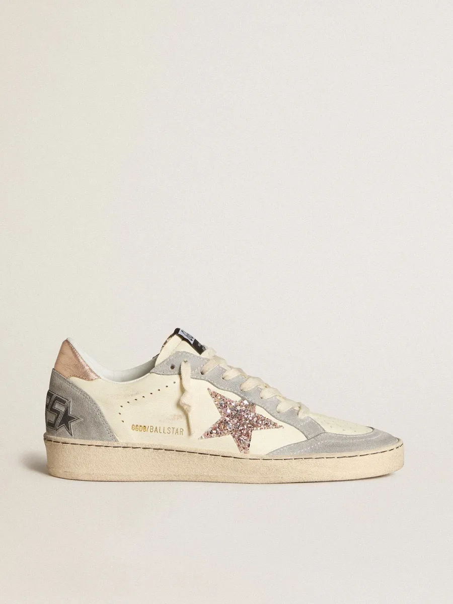 Ball Star in nappa con stella in glitter e talloncino laminato
