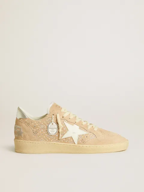 Ball Star in suede con cristalli Swarovski e stella in pelle e talloncino laminato