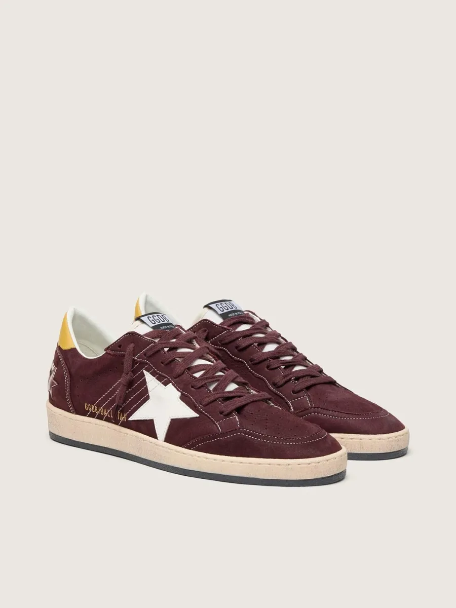 Ball Star Donna in nabuk cioccolato con stella e talloncino in pelle