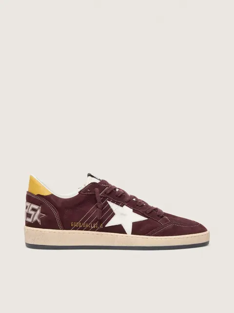 Ball Star Donna in nabuk cioccolato con stella e talloncino in pelle