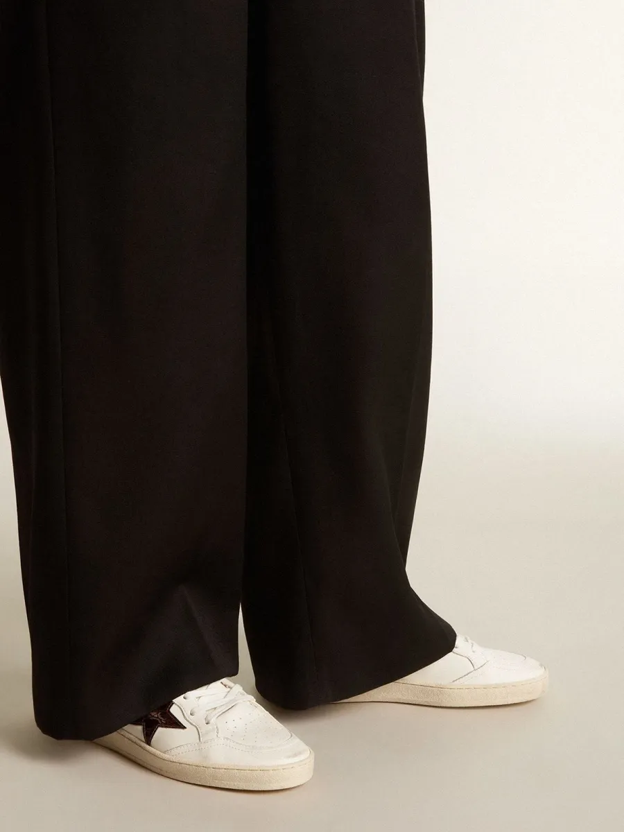 Ball Star con stella in pelle con stampa cocco bordeaux e talloncino oro