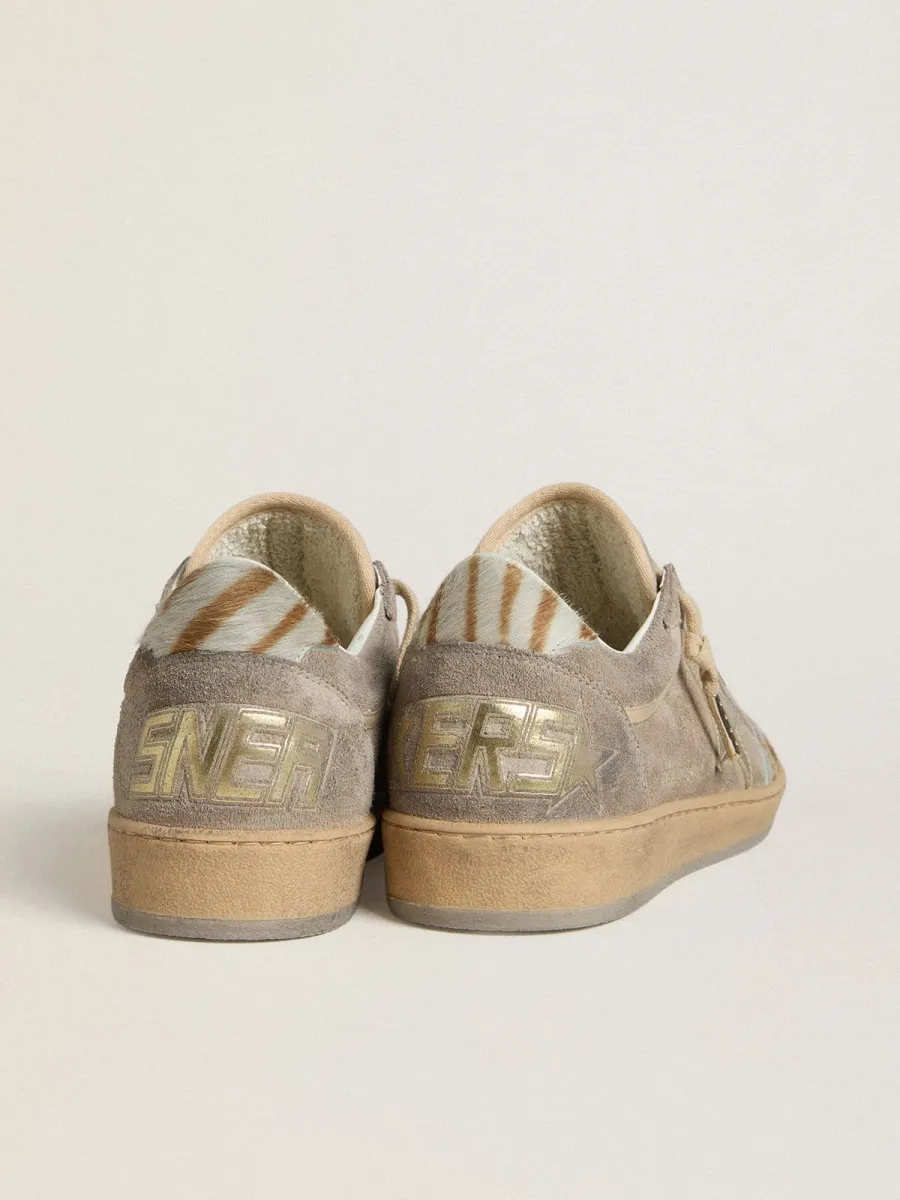 Ball Star Donna LTD in suede con stella in pelle laminata e talloncino in cavallino zebrato