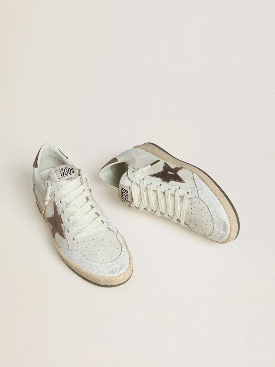 Ball Star Wishes donna in pelle bianca con stella in pelle laminata bronzo