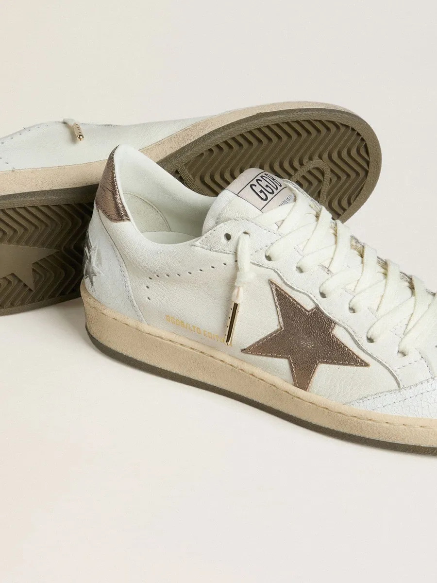 Ball Star Wishes donna in pelle bianca con stella in pelle laminata bronzo