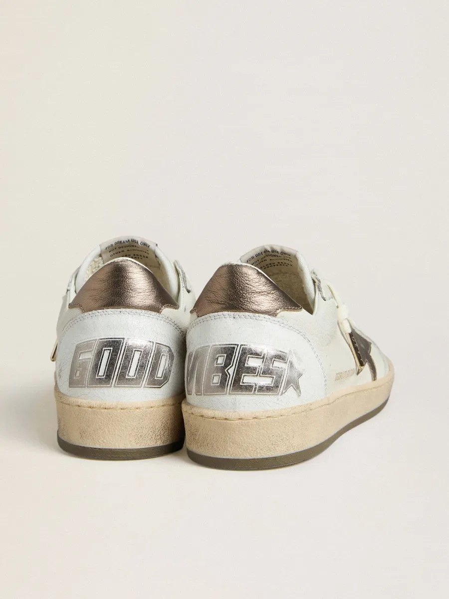 Ball Star Wishes donna in pelle bianca con stella in pelle laminata bronzo