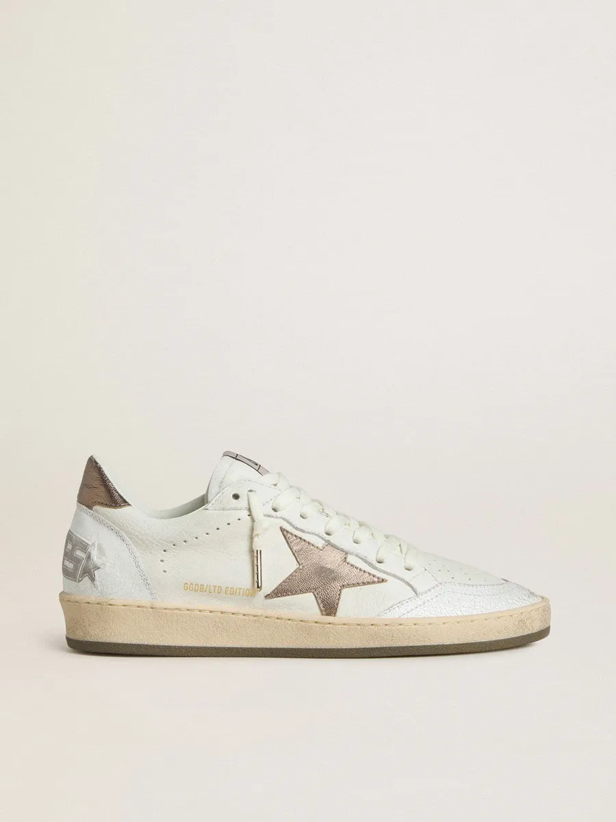 Ball Star Wishes donna in pelle bianca con stella in pelle laminata bronzo