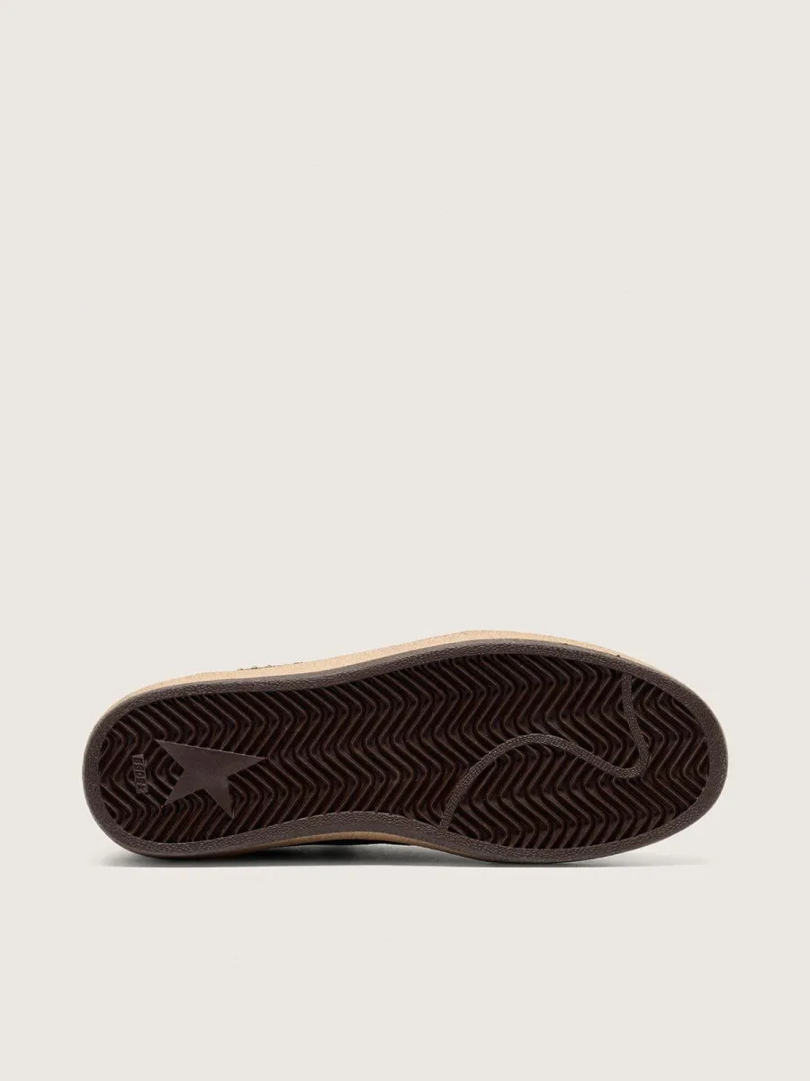 Ball Star Donna in suede marrone con stella e talloncino in pelle marrone