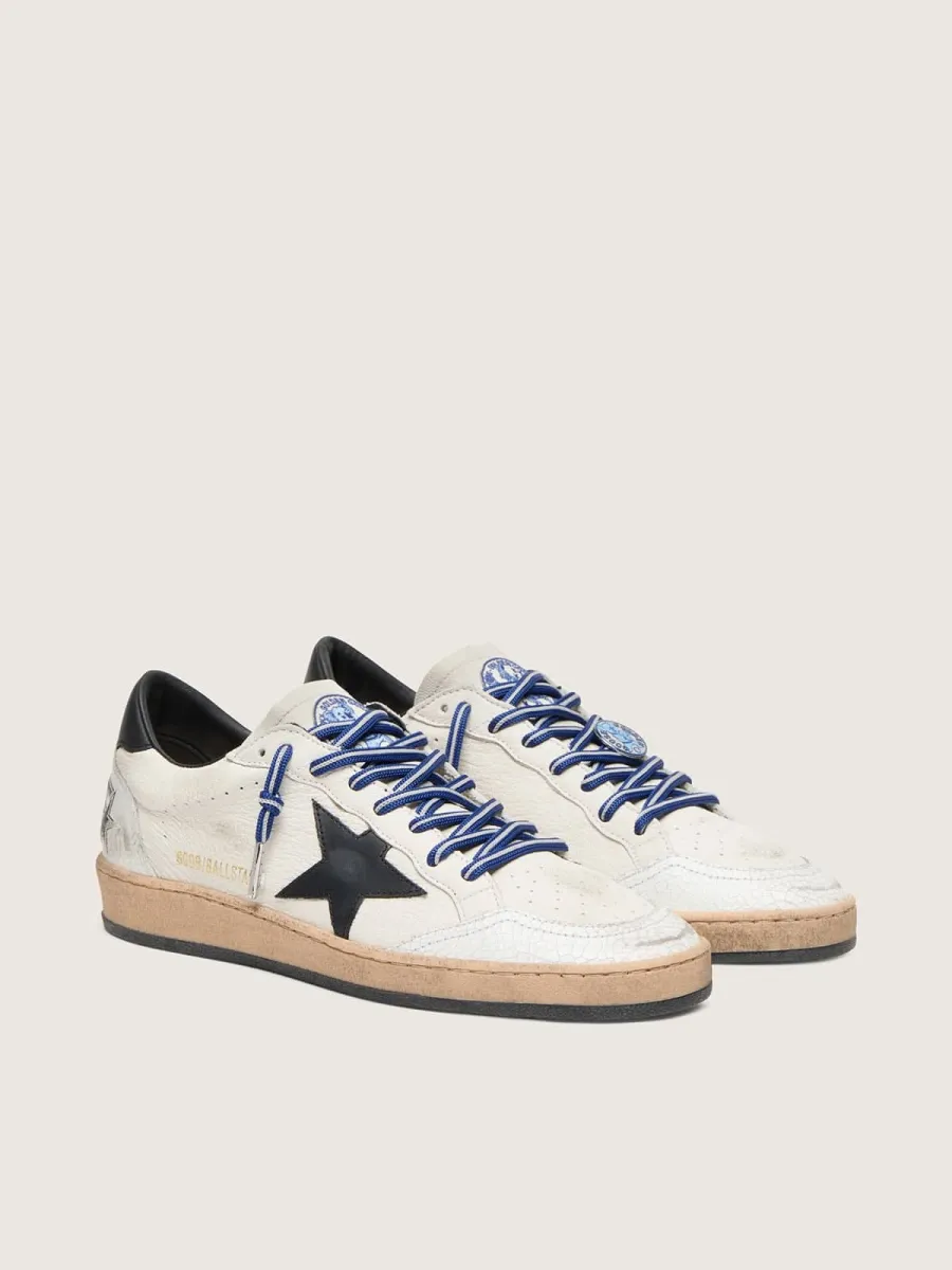 Ball Star Donna LTD in nappa bianca con stella e talloncino in pelle nera