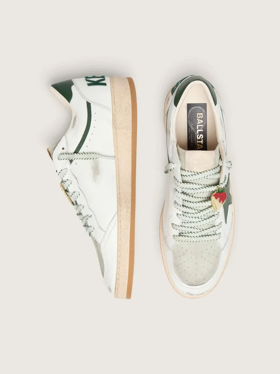 Ball Star LTD donna in pelle bianca con stella verde e Skins applicata