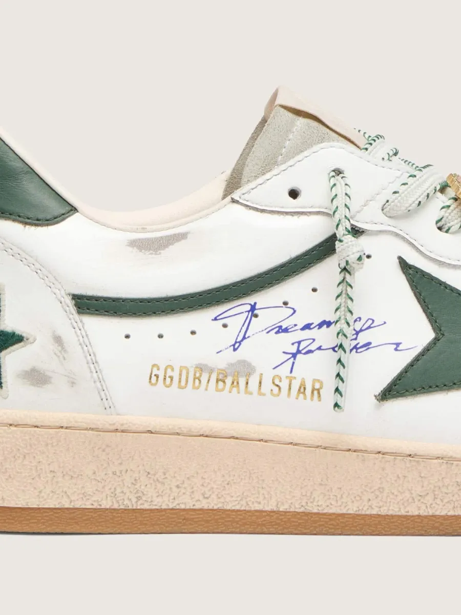 Ball Star LTD donna in pelle bianca con stella verde e Skins applicata