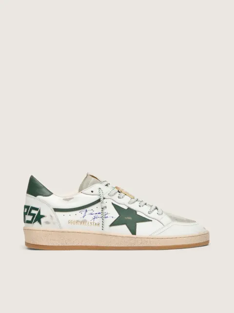 Ball Star LTD donna in pelle bianca con stella verde e Skins applicata