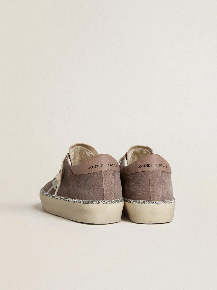 Hi Star Donna in suede con stella in pelle argento e talloncino in pelle